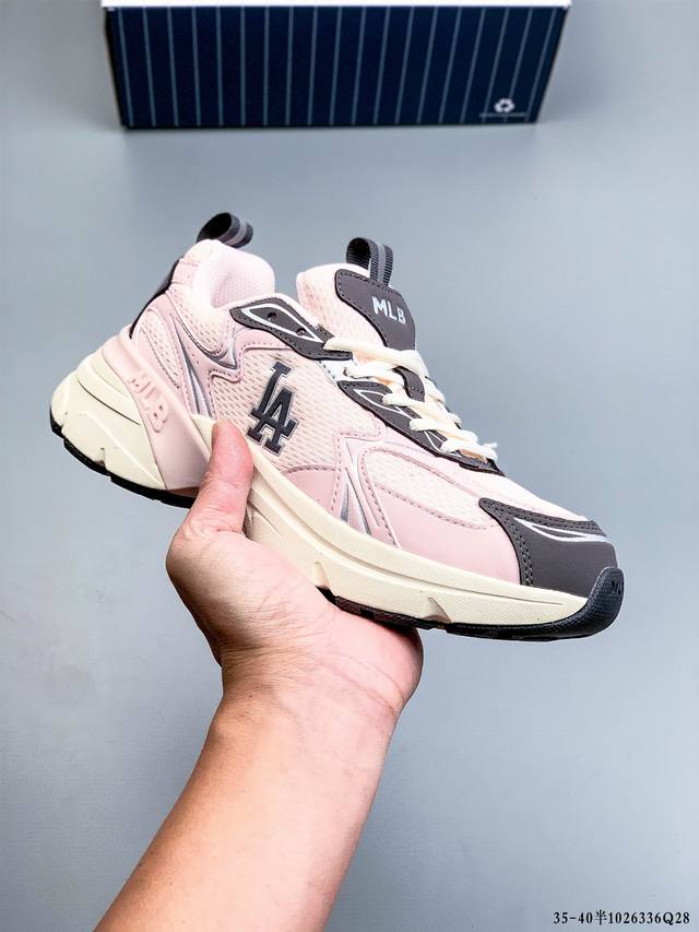 公司级！Mlb Chunky Liner 厚底休闲跑步鞋 Ny印花 透气轻便百搭运动鞋 1026336Q28