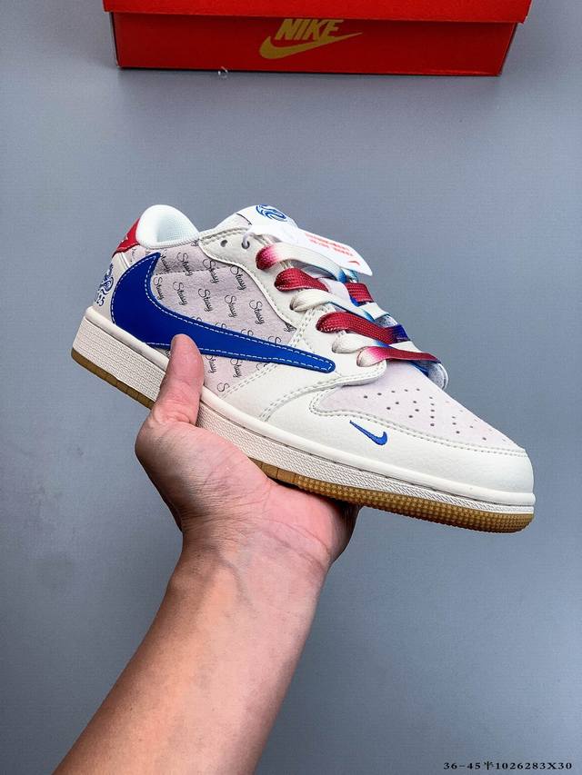 耐克Nike Air Jordan 1 Low Aj1乔1 低帮潮流缓运动休闲板鞋。Aj1 低帮拼接 完美版型真头层牛皮# 内置缓震气垫 原鞋开模 拒绝公底 购