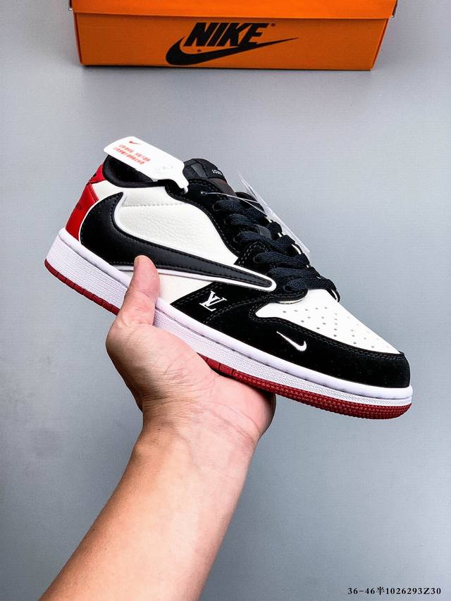 公司级头层！耐克Nike Air Jordan 1 Low Aj1 乔1 低帮潮流运动休闲板鞋。Aj1 低帮拼接 完美版型真头层牛皮# 内置缓震气垫 原鞋开模