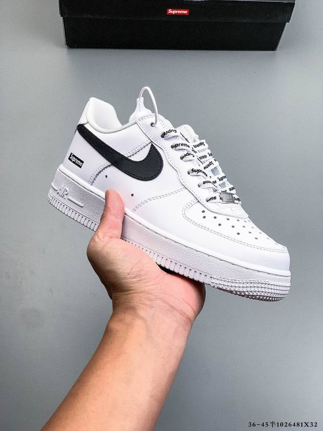 原楦数据纸版，采用硬质优质皮革鞋面材质，内置全掌Air Sole气垫。耐克 Nike Air Force 1 Low 空军一号低帮百搭休闲运动板鞋 102648