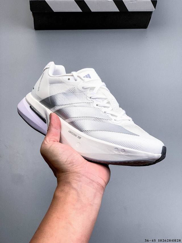 公司级！阿迪达斯Adidas Adizero Boston 13 透气网眼竞速跑鞋Boost 缓震底 后跟加厚 呵护脚后跟 立体保护软绵鞋口 轻松穿脱不磨脚 安