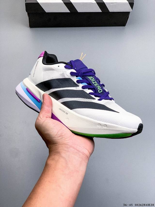 公司级！阿迪达斯Adidas Adizero Boston 13 透气网眼竞速跑鞋Boost 缓震底 后跟加厚 呵护脚后跟 立体保护软绵鞋口 轻松穿脱不磨脚 安