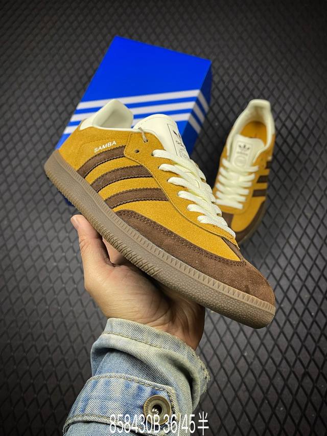 B Adidas Samba Og 德训鞋 高端定制桑巴系列 大厂纯原品质出货 超高清洁度 细节完美 舒适百搭 低帮休闲板鞋 男女同款 货号：Ji3288 码数