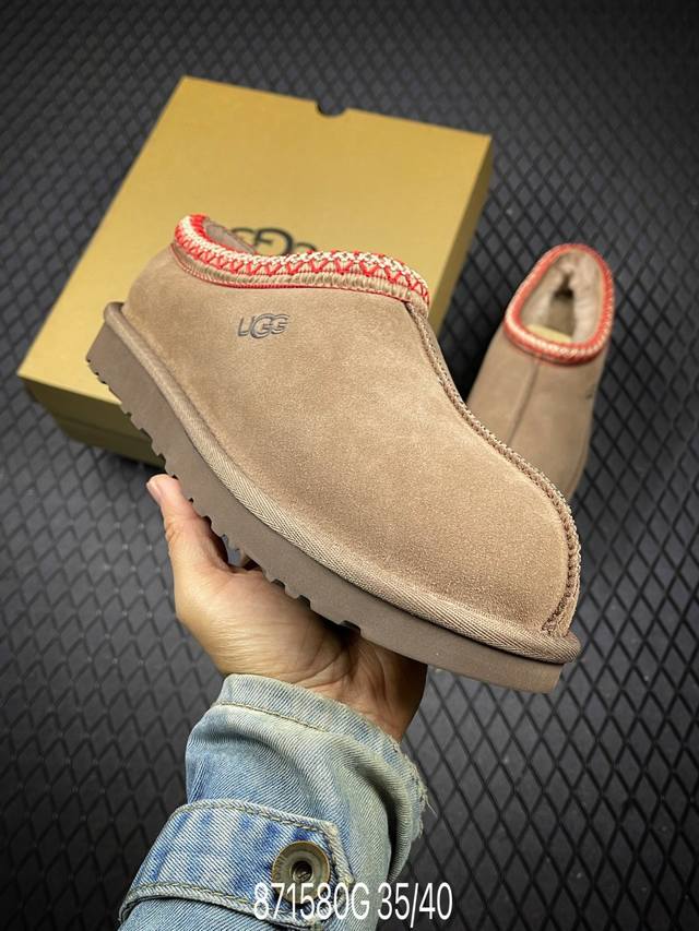 G 市面顶级版本 Uggtazz民族风厚底女款小红书爆款 广州外贸大厂生产鞋头到鞋垫真羊皮毛一体独立外盒包装芯片带防水工艺区别市面任何版本 5Cm厚底独立原版开