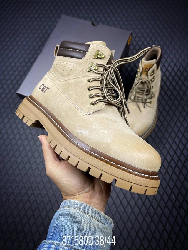 新货Cat卡特 硬汉推土机品牌经典百搭户外休闲大黄靴系列 #广东大厂品质 秋冬新款 常年主打 时尚潮流搭配 面料釆用意大利进口磨砂牛皮 全鞋真牛皮材料 大底到五