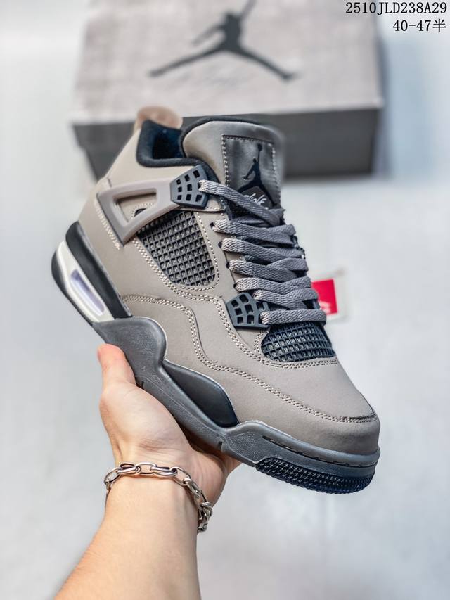 公司级Nike Air Jordan 4 Retro 耐克迈克尔 乔丹Aj4代中帮复古休闲运动文化篮球鞋 原厂材料Tpu超Q弹网格材质 缜密拉帮及中底钢印细节