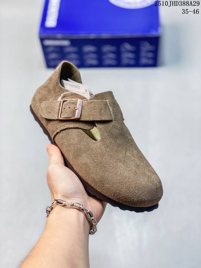 勃肯鞋Birkenstock 真皮软木拖 出口韩国的订单！ 有没有姐妹跟我一样，喜欢鞋拖，懒得弯腰系鞋带 所以Birkenstock博肯鞋真的是我的爱 很久就一