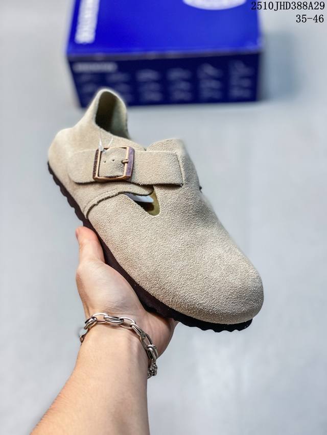 勃肯鞋Birkenstock 真皮软木拖 出口韩国的订单！ 有没有姐妹跟我一样，喜欢鞋拖，懒得弯腰系鞋带 所以Birkenstock博肯鞋真的是我的爱 很久就一