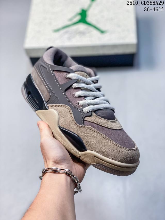 Jordan 乔丹 男女鞋真标半码制，升级原楦原纸版数据开发版型，采用猪巴革组合牛剖革饰片鞋面材质，缜密定位拉帮及注胶效果，中底Pu缓震组合防滑耐磨橡胶外底简约