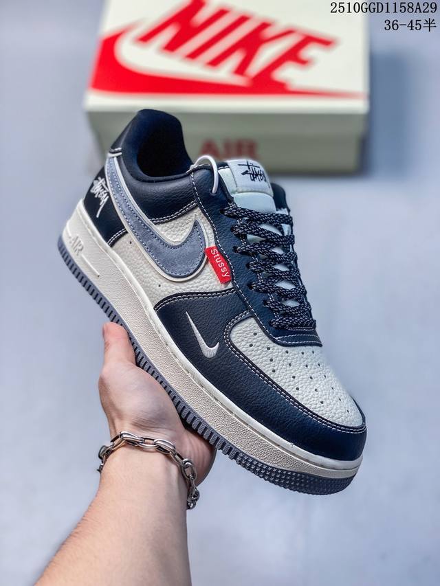 海外限量发售！公司级Nike Air Force 1 '07 Low “纪梵希联名 深蓝天际线”空军一号 低帮 运动鞋 休闲鞋 折边针车 工艺难度大 原楦头原纸