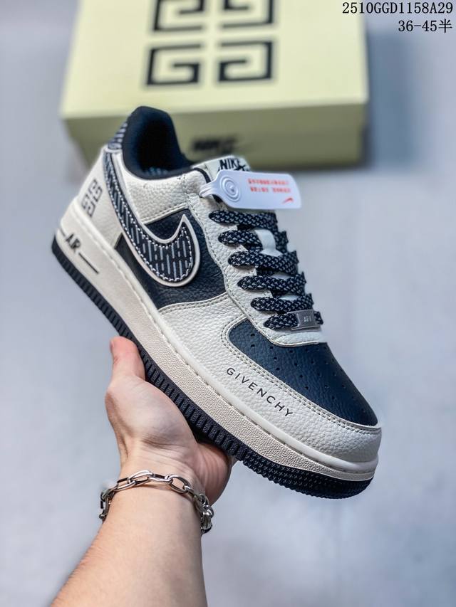 海外限量发售！公司级Nike Air Force 1 '07 Low “纪梵希联名 深蓝天际线”空军一号 低帮 运动鞋 休闲鞋 折边针车 工艺难度大 原楦头原纸