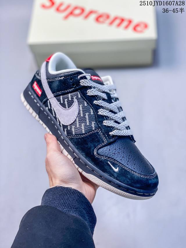 海外爆款限量发售！ Travis Scott X Jordan 1 Low “Supreme联名 猪八双拼米灰” 高端定制 乔丹倒勾低帮休闲板鞋 大厂纯原品质出