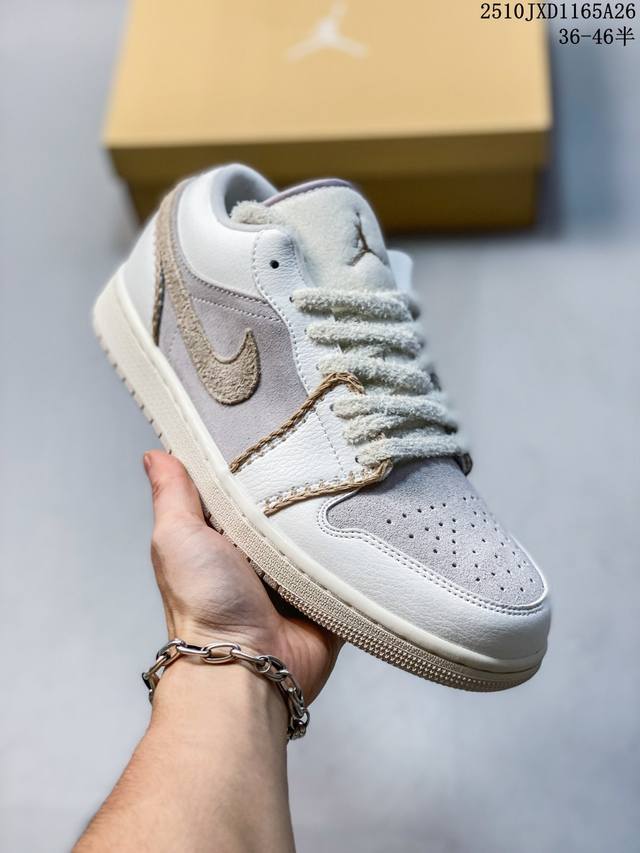 乔丹Rui Hachimura X Jordan Air Jordan 1 Low Og “Cranes”Aj1 乔1低帮复古运动篮球鞋 Hv8293 码数：3