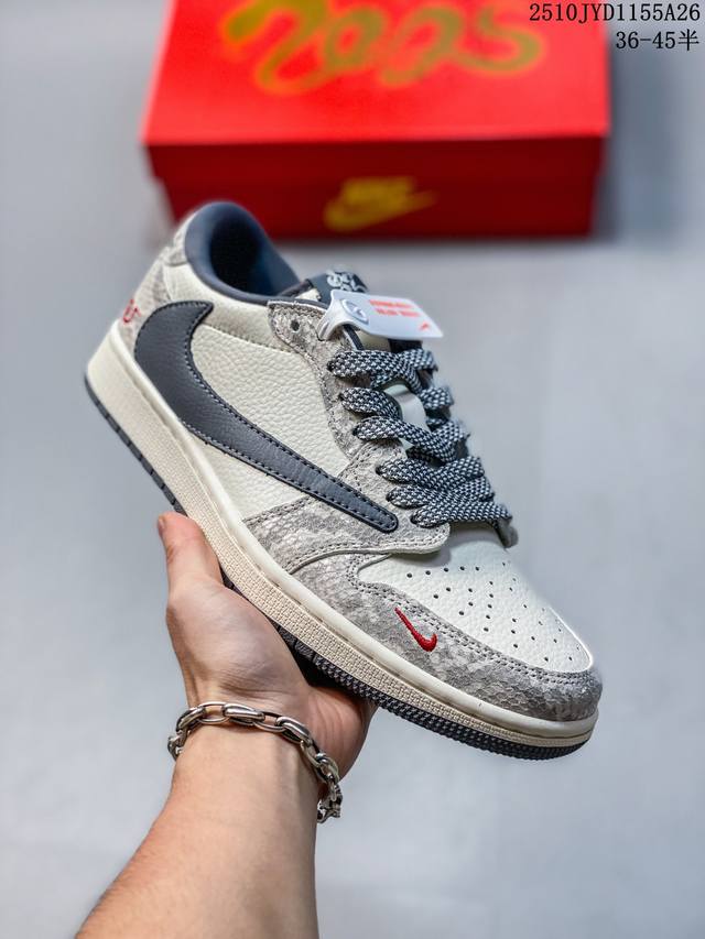 Travis Scott X Fragment Design X Jordan Air Jordan 1 Low Og Sp “蛇年限定 蓝勾生胶” 多方联名合
