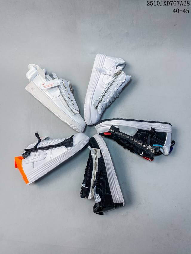 Nike Air Force1 Low空军一号休闲低帮板鞋Gs白色选用合成革材质打造鞋面，透气贴合。运用简洁的色彩搭配，简约休闲。大底点缀橡胶设计，打造舒适脚感