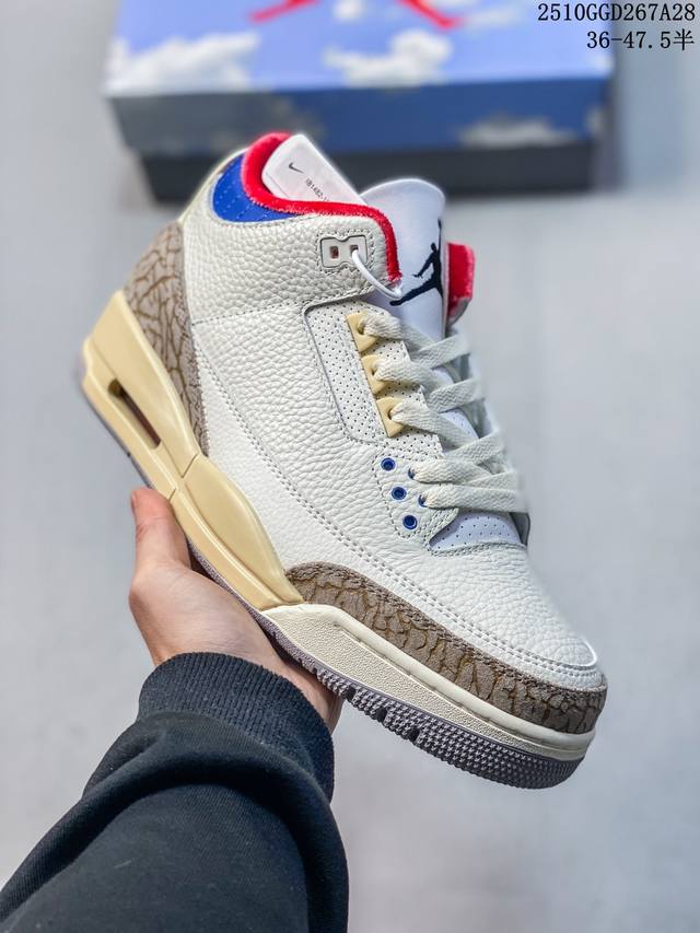 Jordan Air Jordan 3 Retro Og Sp “White Sport Royal”舒适百搭 防滑耐磨 中帮 篮球鞋 男款 白蓝红 10Ggd