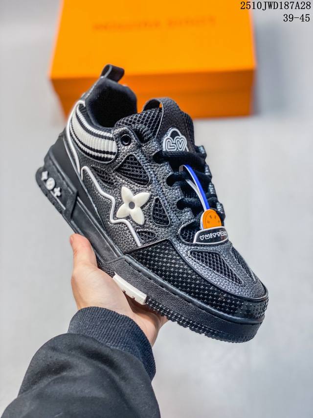 法国巴黎百年奢侈品牌Lv路易威登Louis Vuitton Skate Sneaker Low 运动系列低帮复古百搭休闲运动文化篮球板鞋 10Jwd187A28