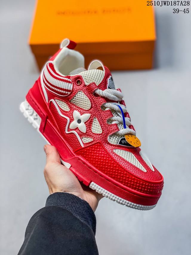 法国巴黎百年奢侈品牌Lv路易威登Louis Vuitton Skate Sneaker Low 运动系列低帮复古百搭休闲运动文化篮球板鞋 10Jwd187A28