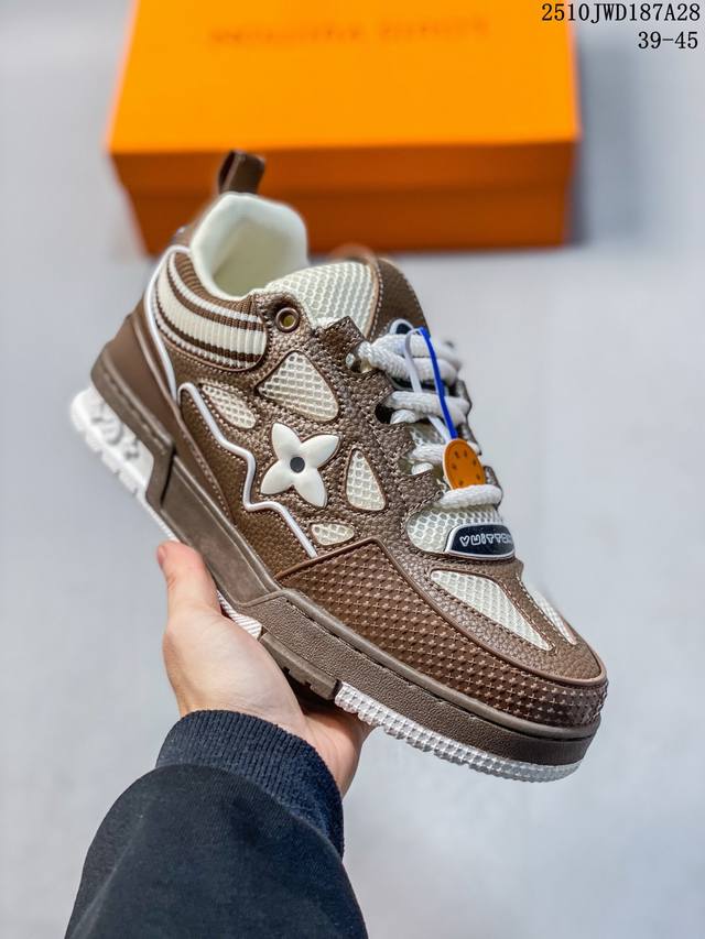 法国巴黎百年奢侈品牌Lv路易威登Louis Vuitton Skate Sneaker Low 运动系列低帮复古百搭休闲运动文化篮球板鞋 10Jwd187A28