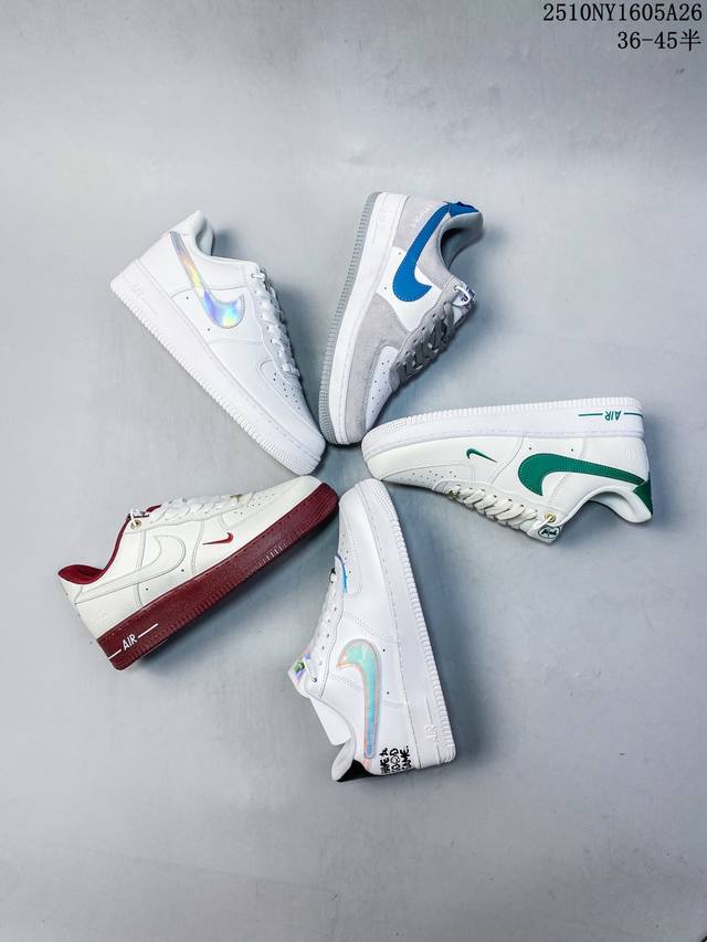 真标带半码耐克Nike Air Force 7空军一号低帮百搭休闲运动板鞋。柔软、弹性十足的缓震性能和出色的中底设计，横跨复古与现代的外型结合，造就出风靡全球三