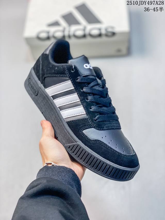 Adidas 小锯齿 D-Pad Classic休闲美高风篮球板鞋男女阿迪达斯 D-Pad 运动休闲鞋 柔软合成革面料易打理，舒适质感简约潮搭，美观有型。圆弧舒