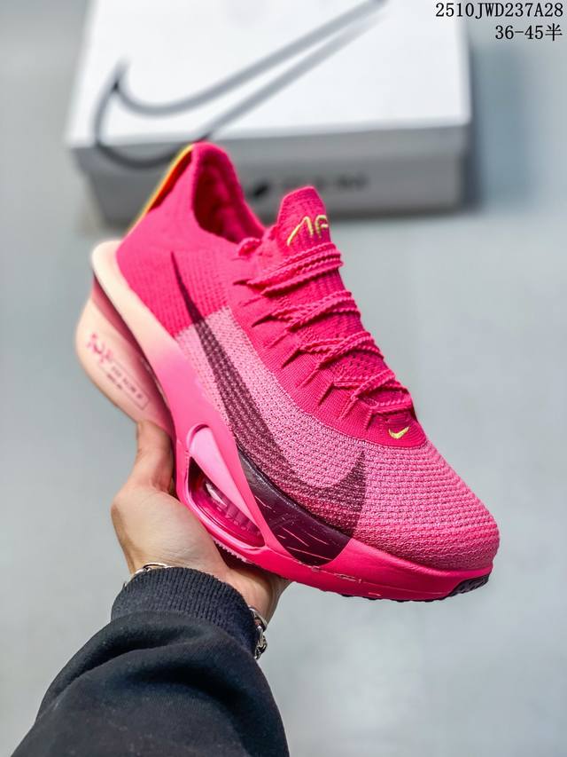 公司级Nike Air Zoom Alphafly Next%3 耐克 耐磨透气支撑平衡 低帮 气垫 马拉松跑步鞋 新品发布 整体采用前作的设计语言 并且对后者