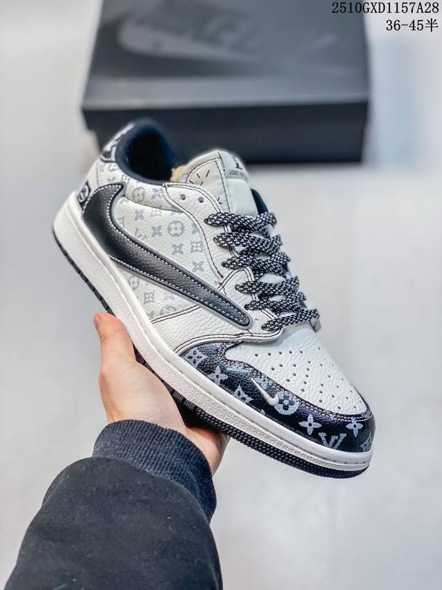 海外爆款限量发售！Travis Scott X Fragment Design X Jordan Air Jordan 1 Low Og Sp “Lv联名 鬼脸