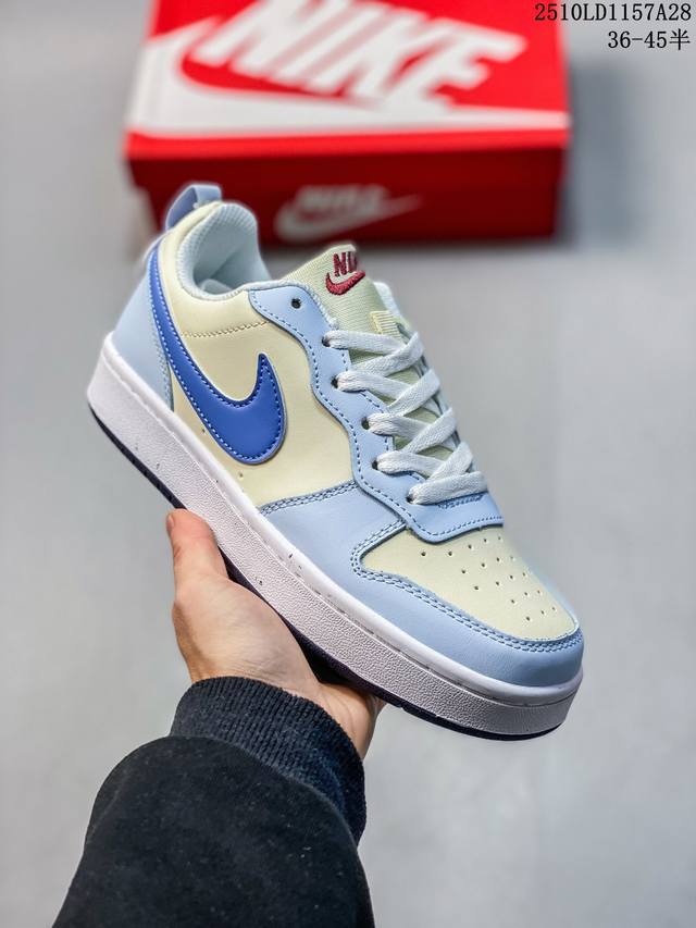 Nike Court Borough Low 低帮百搭透气休闲运动板鞋男女鞋 经典耐用的设计，兼顾舒适脚感和出众风范，演绎匠心之作。结构性的支撑贴合感结合复古篮