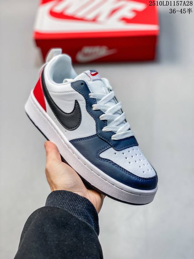 Nike Court Borough Low 低帮百搭透气休闲运动板鞋男女鞋 经典耐用的设计，兼顾舒适脚感和出众风范，演绎匠心之作。结构性的支撑贴合感结合复古篮