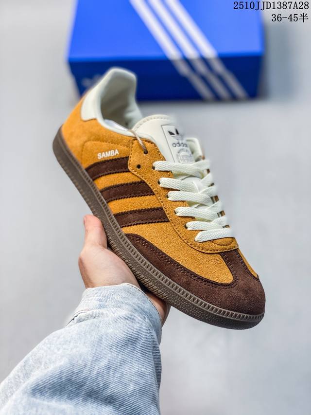 真标Adidas Originals Samba 桑巴舞系列阿迪达斯 三叶草 绅士德训足球风百搭低帮休闲运动板鞋 货号:Ji3288 尺码:35.5 36 36