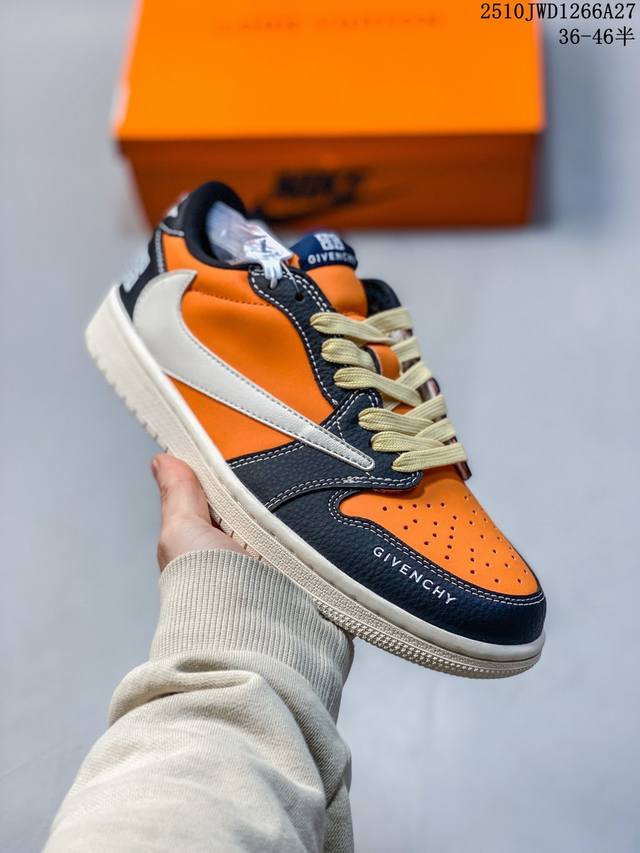 采用软质牛剖革组合猪巴革鞋面材质，鞋垫嵌Eva缓震物料，内置气垫及耐磨橡胶大底乔丹Air Jordan 1 Low Aj1乔1 倒勾低帮休闲复古文化运动板鞋 货