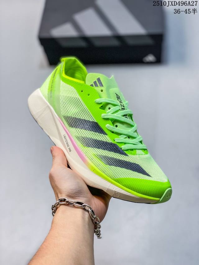阿迪达斯 Adizero Takumi Sen 10 Shoes 超轻防滑全速争胜马拉松跑步运动鞋 这款Adizero Takumi Sen 10跑步鞋，搭载双