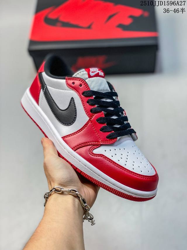 Air Jordan 1 Low Og Black Muslin Varsity Red 低帮 复刻芝加哥 Aj1 乔丹1代 Aj1 乔1 低邦 复刻红白黑 乔