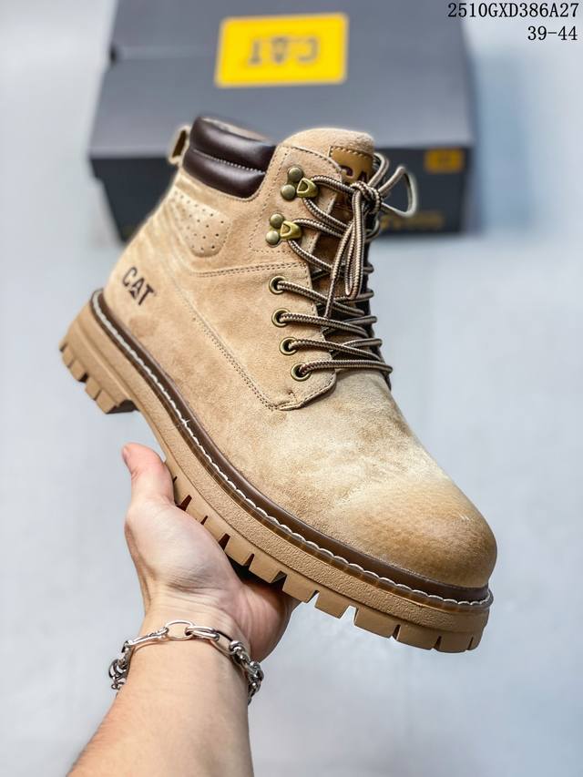 Cat卡特 硬汉推土机品牌经典百搭户外休闲大黄靴系列 #广东大厂品质 秋冬新款 常年主打 时尚潮流搭配 面料釆用意大利进口磨砂牛皮 全鞋真牛皮材料 大底到五金都