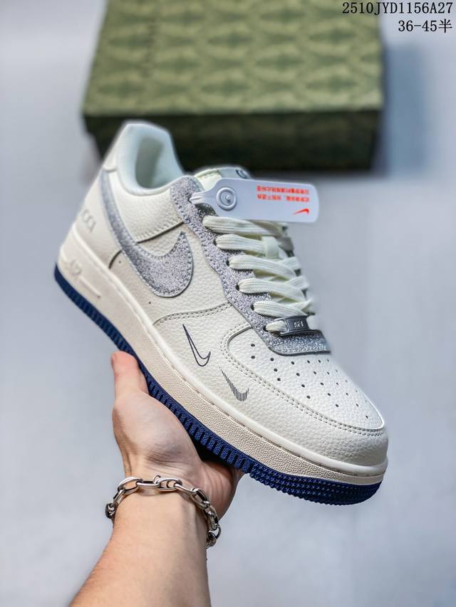 海外限量发售！公司级Nike Air Force 1 '07 Low “Un联名 深蓝泼墨勾”空军一号 低帮 运动鞋 休闲鞋 折边针车 工艺难度大 原楦头原纸板