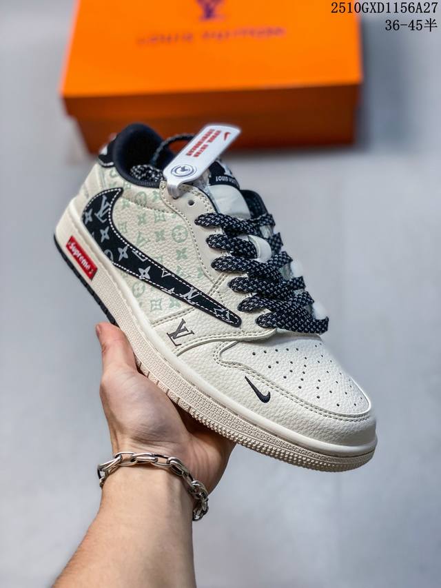 海外爆款限量发售！Travis Scott X Fragment Design X Jordan Air Jordan 1 Low Og Sp “Lv联名 双拼