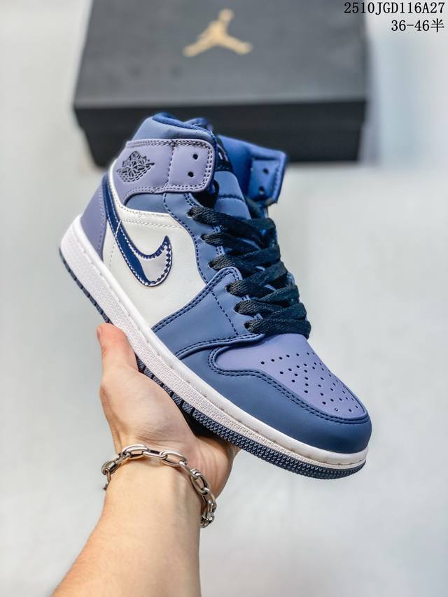Nike Air Jordan 1 Retro Mid Aj1乔丹一代中帮经典复古文化休闲运动篮球鞋 货号:852542-010 尺码:如图 Id:329Jgd