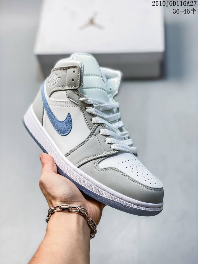 Nike Air Jordan 1 Retro Mid Aj1乔丹一代中帮经典复古文化休闲运动篮球鞋 货号:852542-010 尺码:如图 Id:329Jgd