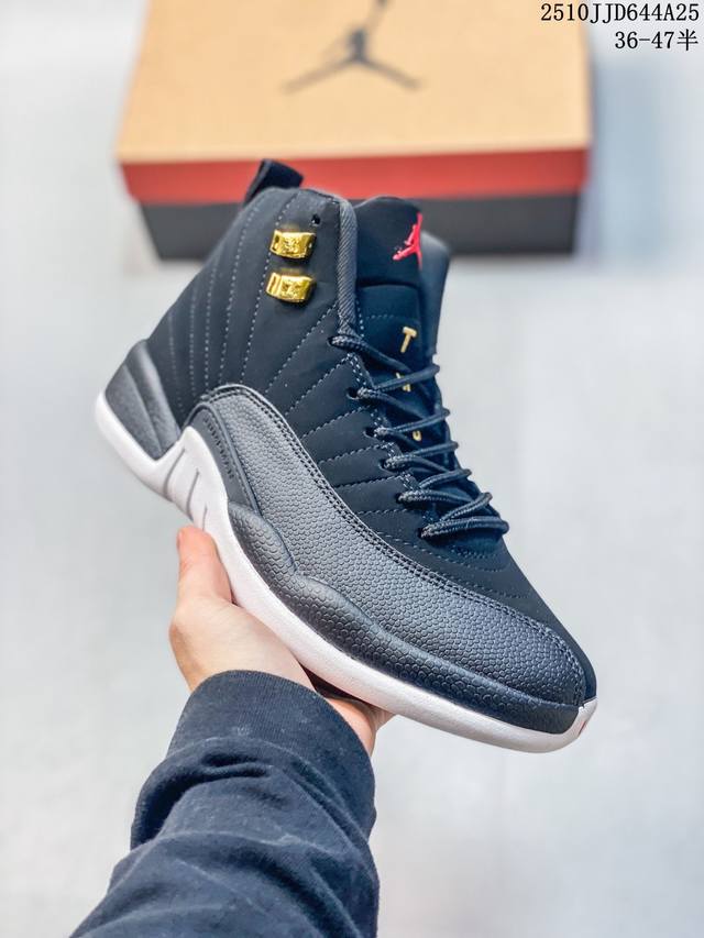 真标带半码 Air Jordan 12 Taxi Aj12 乔12 出租车反转黑金153265- 690-017 尺码：如图 编码：10Jjd644A25