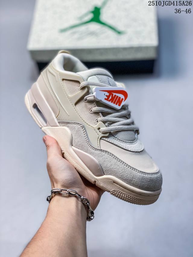 乔丹Jordan Air Jordan 4 Rm 防滑 低帮 复古篮球鞋 此款鞋采用近几年比较流行的版型设计，外观时尚大气。鞋底采用耐磨的材质，穿上它，让您感觉