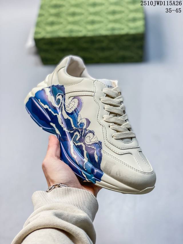 公司级 Cor Gucci 古驰 复古字母 红绿腰带草莓红唇25老爹鞋 运动鞋 尺码：如图 编码：10Jwd115A26