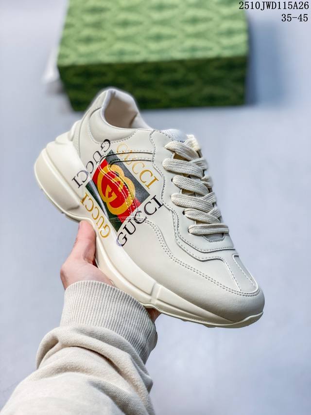 公司级 Cor Gucci 古驰 复古字母 红绿腰带草莓红唇25老爹鞋 运动鞋 尺码：如图 编码：10Jwd115A26