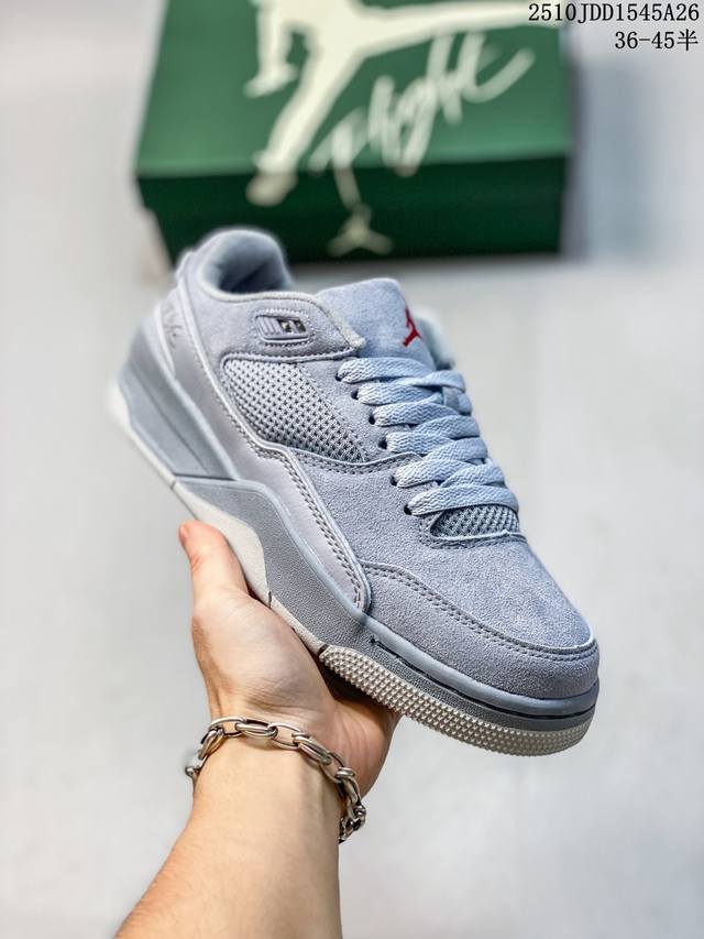 真标带半码 Jordan Flight Court 舒适百搭 防滑耐磨 低帮 复古篮球鞋 男女同款 米白色 尺码：见图 编码：10Jdd1545A26