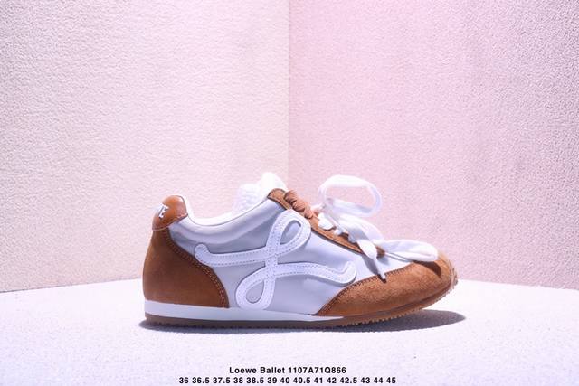 公司级：Loewe Ballet Runner 2.0 罗意威 Sneakers系列阿甘复古风德训薄底百搭休闲运动鞋 广东纯原大厂出品 不对称鞋头设计 袜状内部