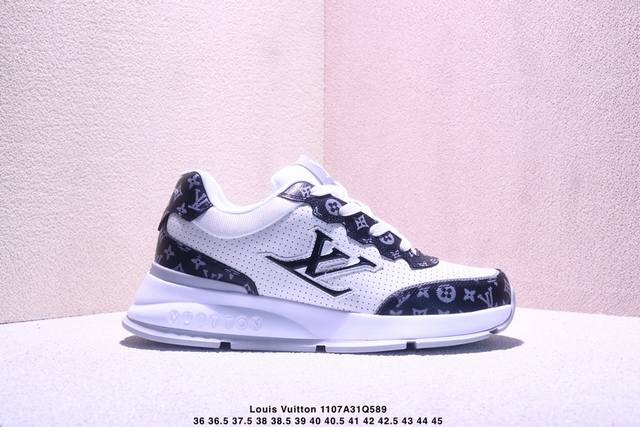 Louis Vuitton 路易威登鞋 配置厚实抽屉礼品鞋盒，采用荔枝纹二层牛剖革组合粒面牛剖革鞋面材质，鞋垫嵌入软脚感Eva物料，外置Tpr光泽隔色鞋底 法国