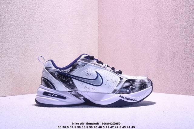 公司级Nike Air Monarch Iv皮革 日常百搭 減震防滑 低帮生活休闲鞋 采用皮革材质打造鞋面，鞋面结实耐穿，日常也非常好打理，整体配色以白色为主调