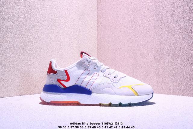 Adidas Nite Jogger Winterize D三叶草 联名夜行者 复古跑鞋原厂材料 原厂大底 私家独模 网布搭配麂皮拼接打造鞋面 极具复古风格鞋头