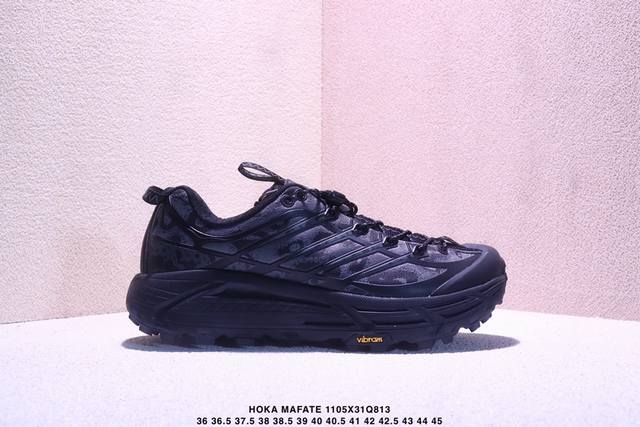 公司级Hoka Mafate Speed Three 2玛法特 超轻厚底轻量山地跑步鞋 滚动平衡科技和适度的脚后跟倾斜角度 可平稳步伐体验和柔软的脚感 鞋面采用