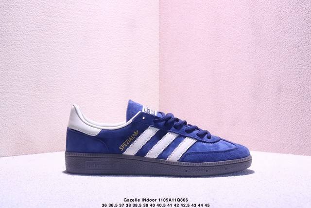 Adidas Originals Gazelle Indoor 三叶草休闲防滑耐磨低帮板鞋 鞋头出色设计 塑就出众贴合感 稳固的后跟贴合足部曲线设计 软弹舒适