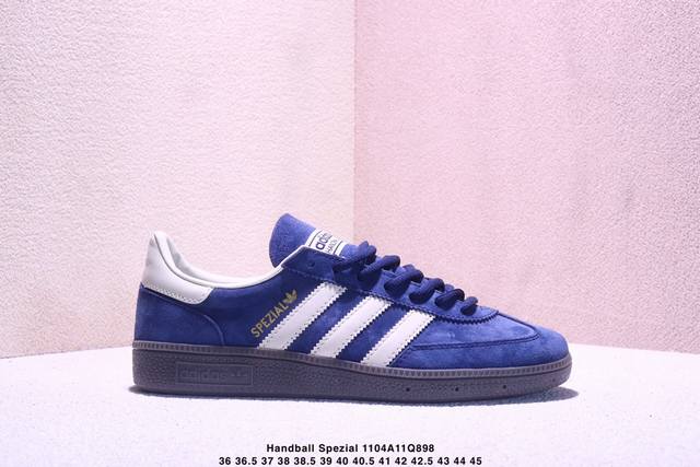 公司级Adidas Handball Spezial 阿迪达斯经典款 复古休闲板鞋 全鞋采用反毛皮制作 牛筋耐磨大底 承载青春情怀的板鞋 经典三条杠装饰鞋侧 品